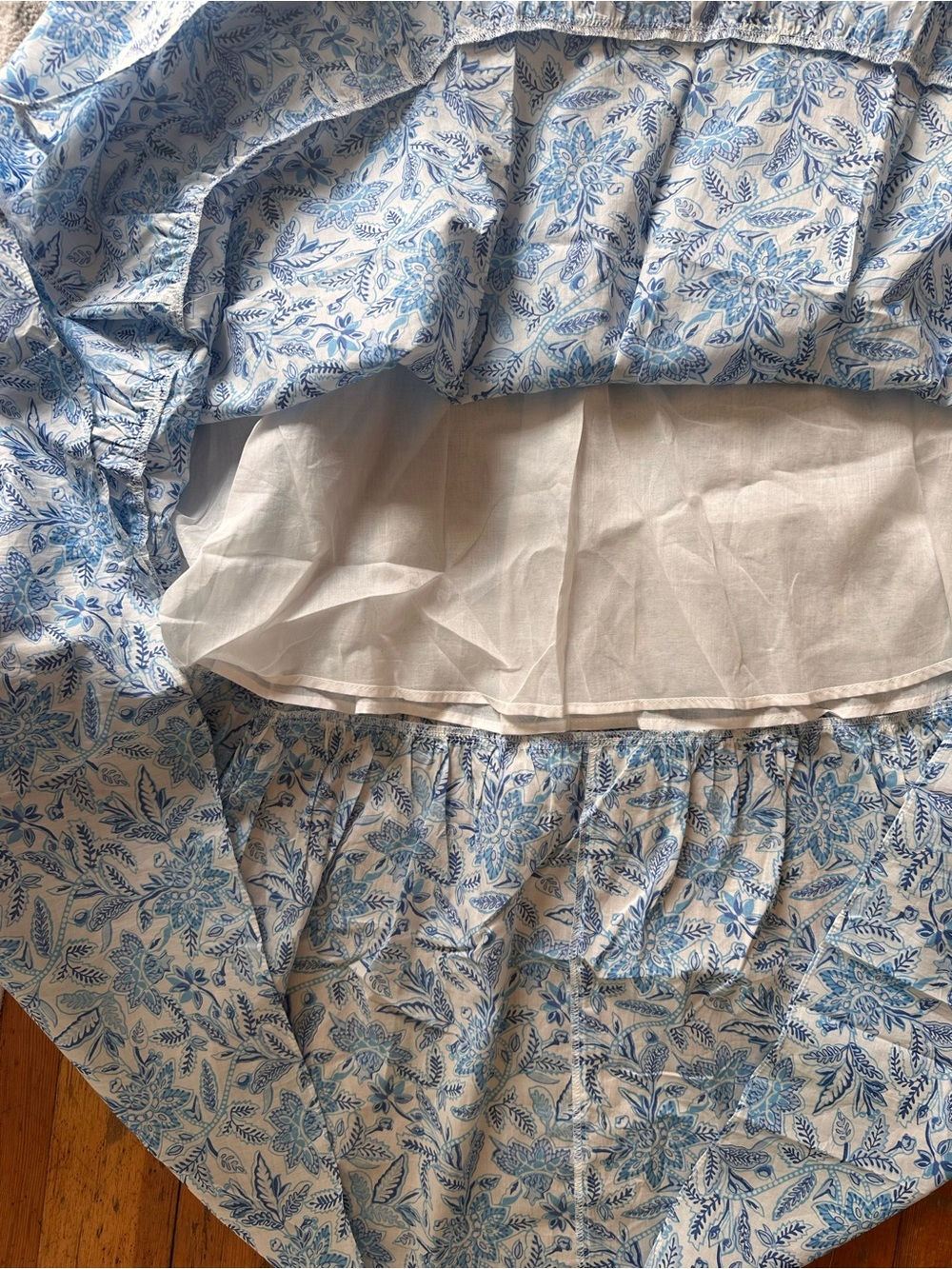 NWT J. McLaughlin Ophelia Blue Voile Floral Tiered Cotton Ruffle Maxi Skirt - Picture 8 of 10